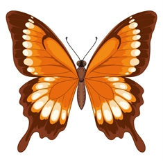Butterfly Theme Orange And Brown Butterfly Transparent Sticker Large
